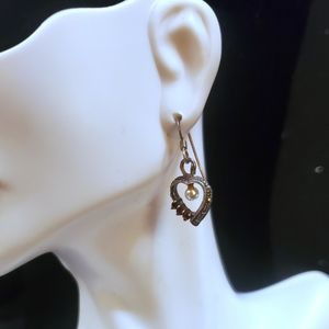 NEW Sterling Silver Marcasite Heart Earrings